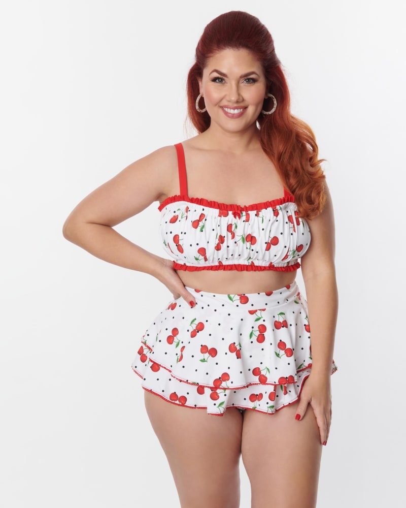 Plus size cherry swimsuit on sale